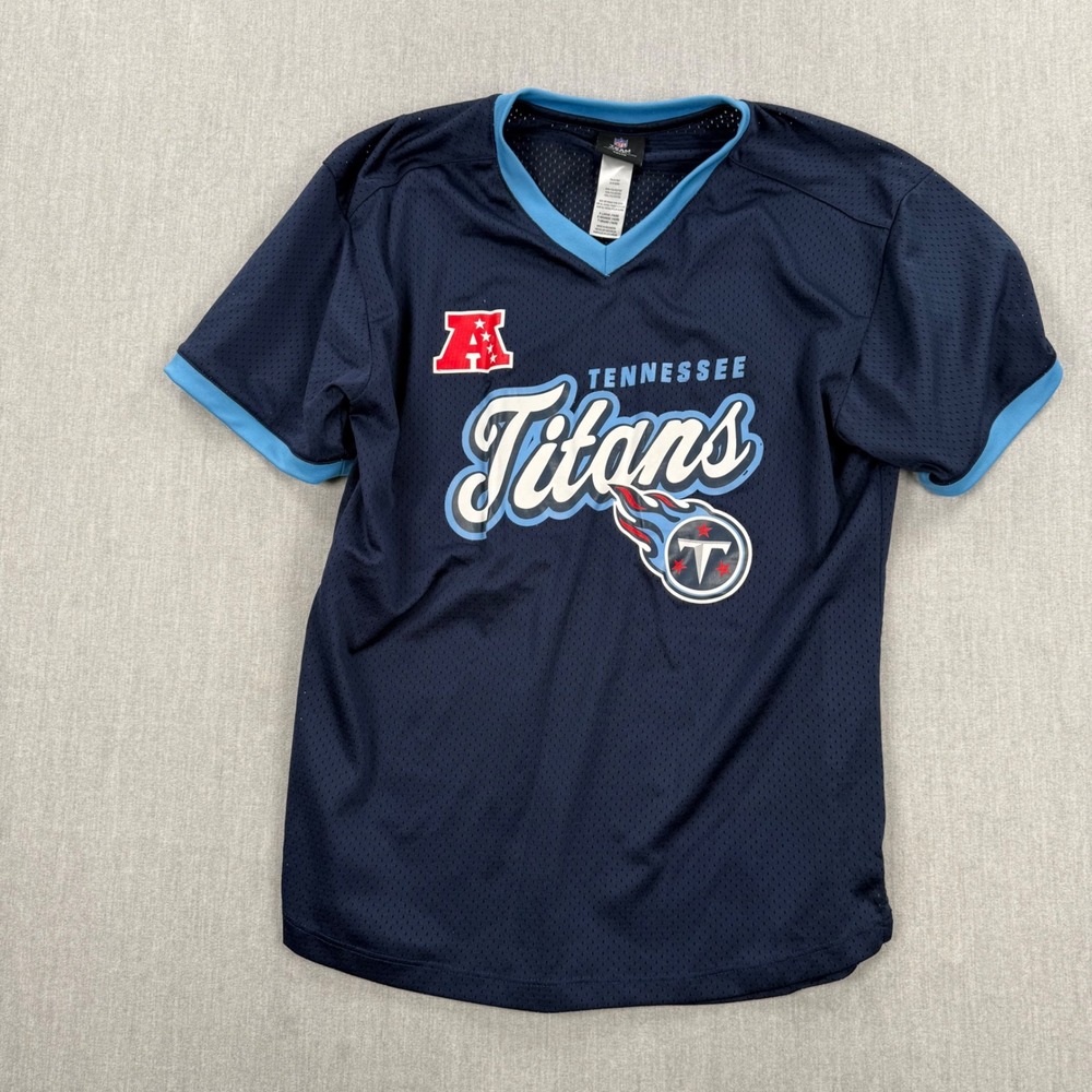 NFL Team Apparel Tennessee Titans Youth Jersey Navy Blue XL 18-20 Est 60 Mesh